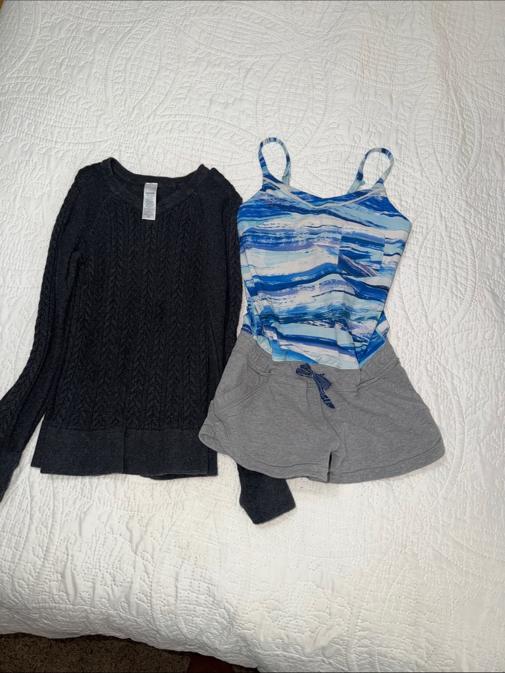 Ivivva Blue & White Wave-Print Girls' Romper and sweater